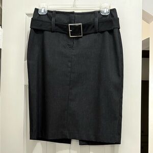 The Limited Size 0 Black Belted Pencil Skirt